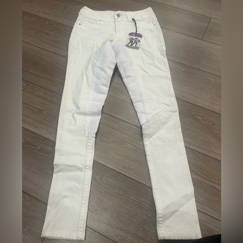2KGrey white full seat breeches